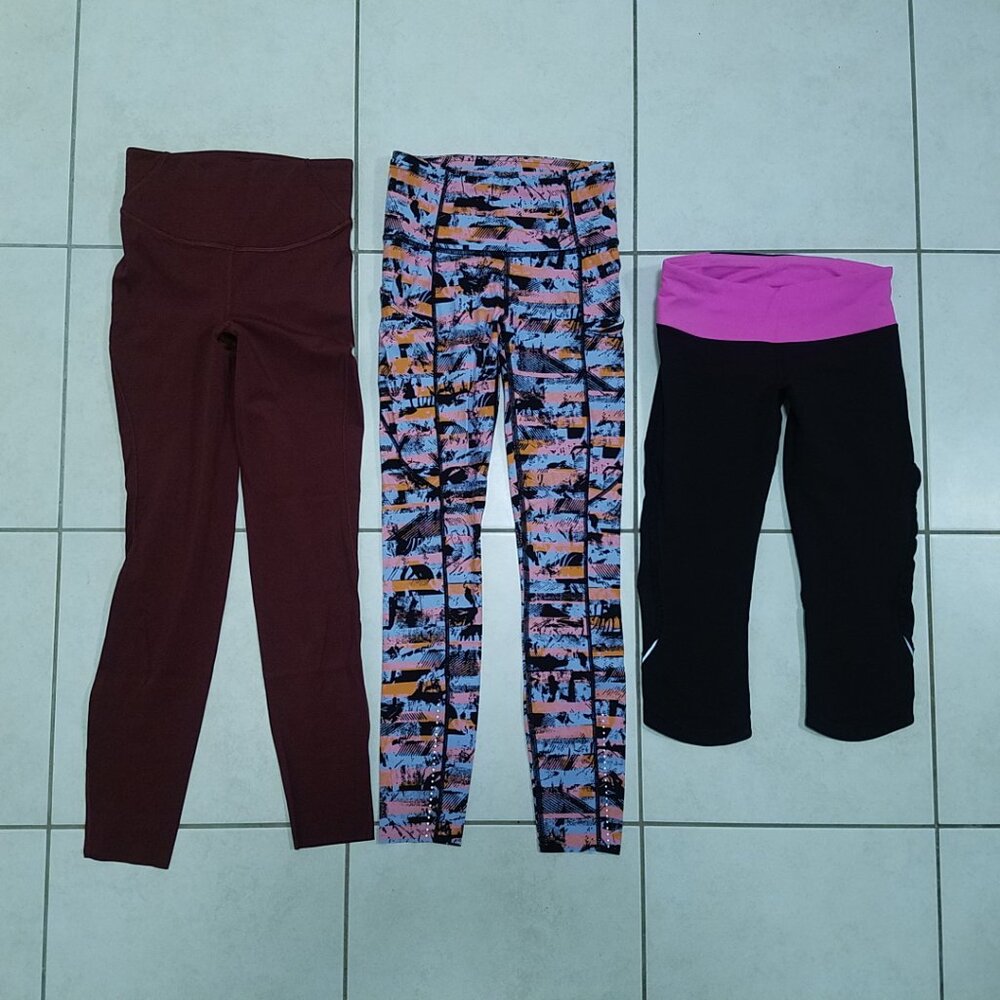 3 Lululemon Base Pace Speed Up Inversion Tight Size 2 XXS Bundle Set